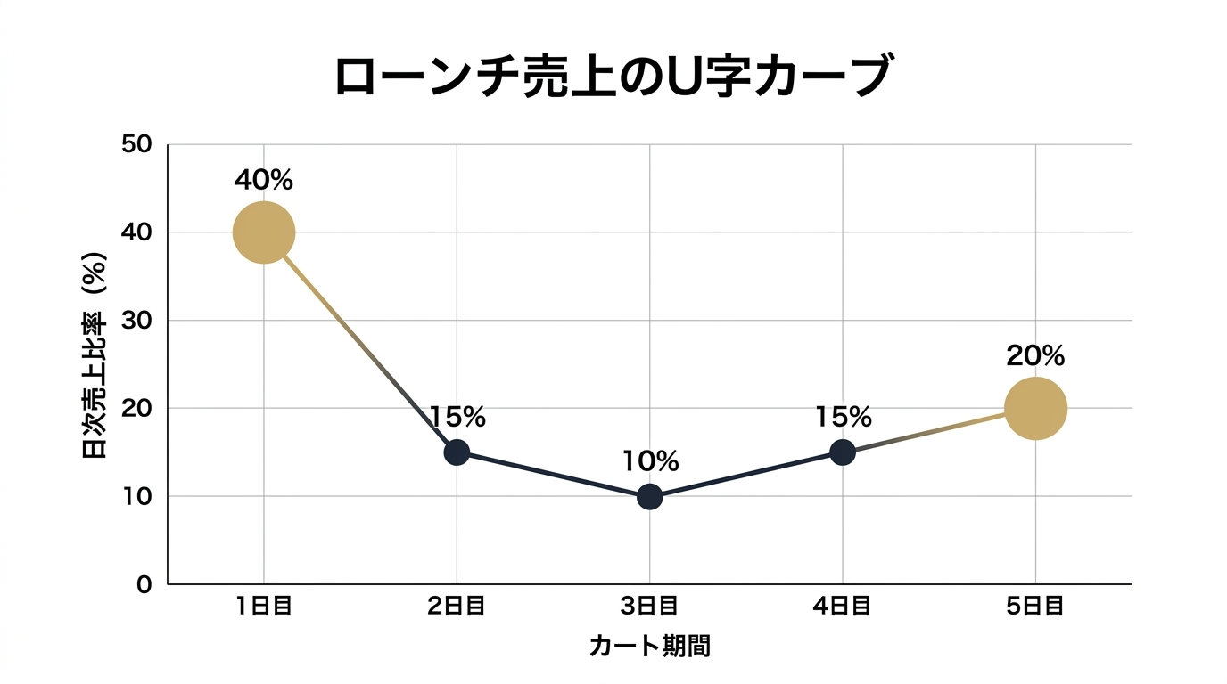 ローンチ売上のU字カーブ