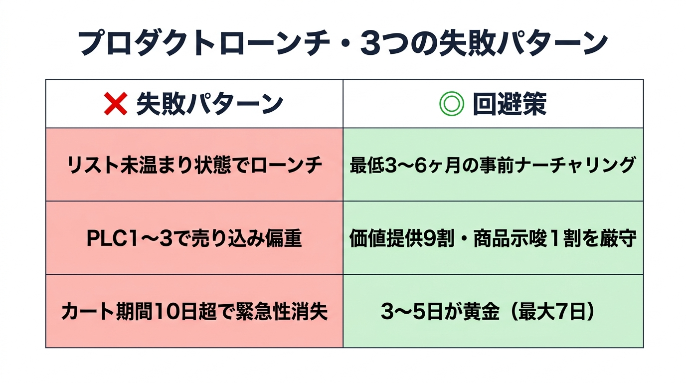 プロダクトローンチ3つの失敗パターンと回避策